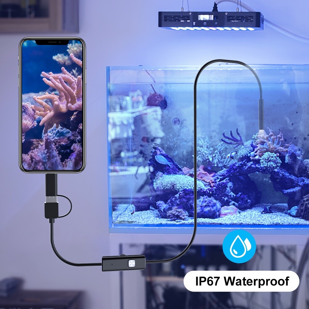 HD USB C Endoscope Type C Borescope Inspection Camera For Android MAC Computer