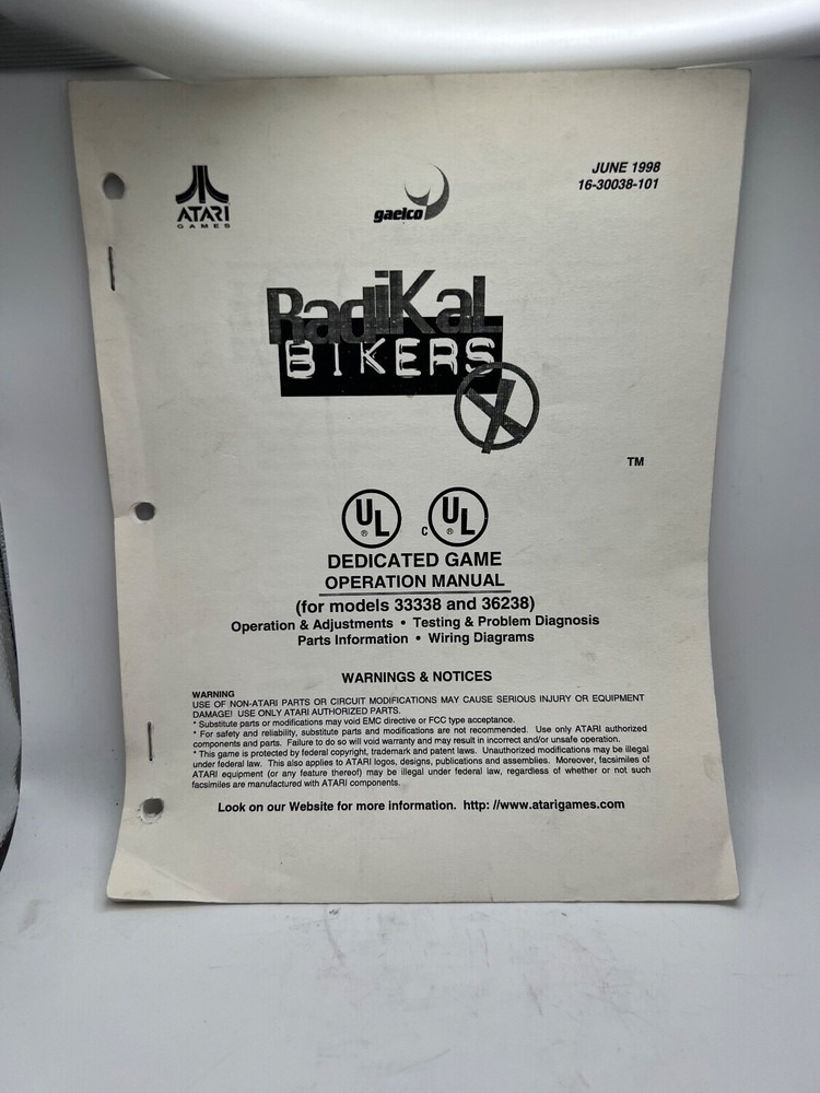 ATARI: Arcade game Manuals Collection from distributors library YOUR CHOICE