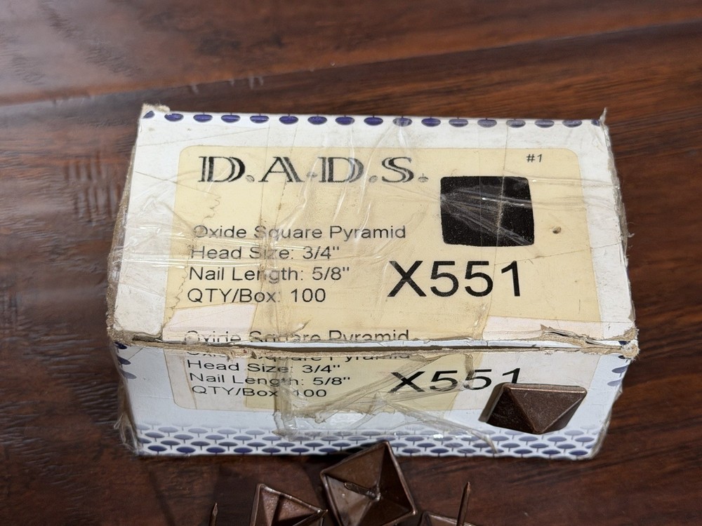 DADS X551 Oxide Square Pyramid 3/4” Decorative Nails Tacks Upholstery 65 Count