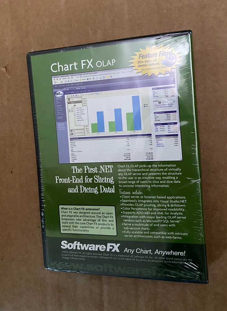 Chart FX OLAP Software FX Server Informational Charts 2003 New Sealed