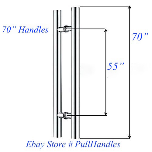 Door Hardware Polished Chrome Pull Handles Bar Pulls Entry Entrance Storefront