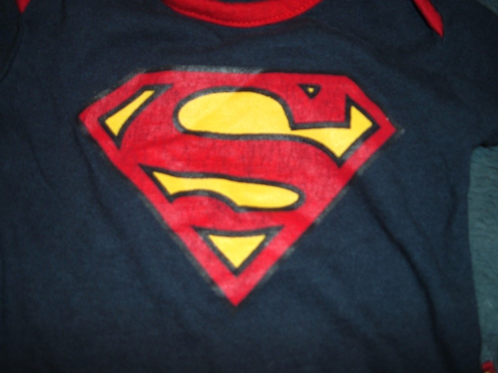 DC Comics Superman Infant 0-3 Months Blue w/ Logo One Piece