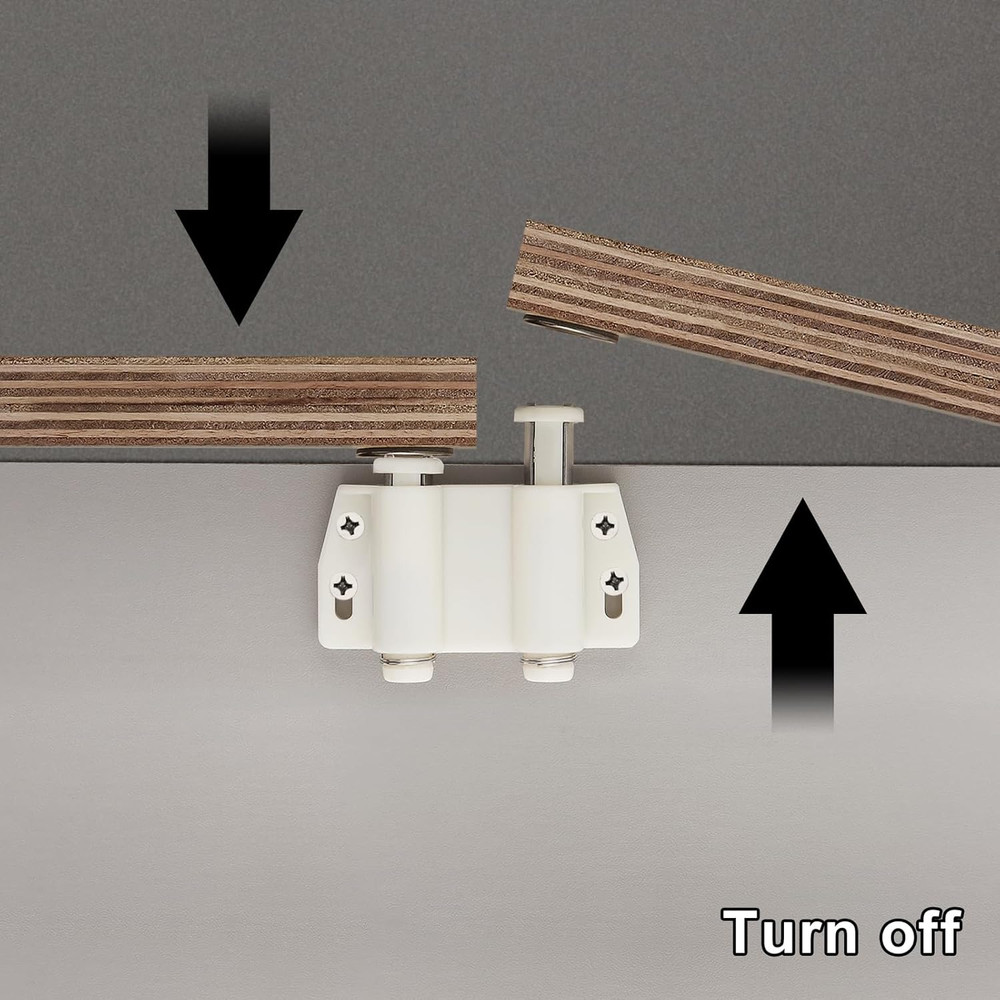 Magnetic Touch Latch, 2 Pack Cabinet Push Open Double Magnetic (2, White)