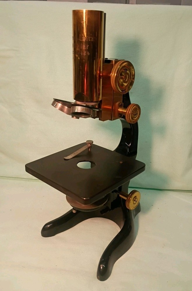 Vtg 1925 Ernst Leitz Wetzlar Microscope both Binocular & Single & Case & Optics