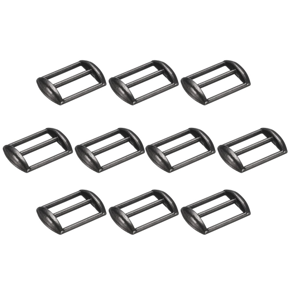 10Pcs Steel Baseball Cap Buckle, Adjustable Cap Strap Adjuster Slider, Black