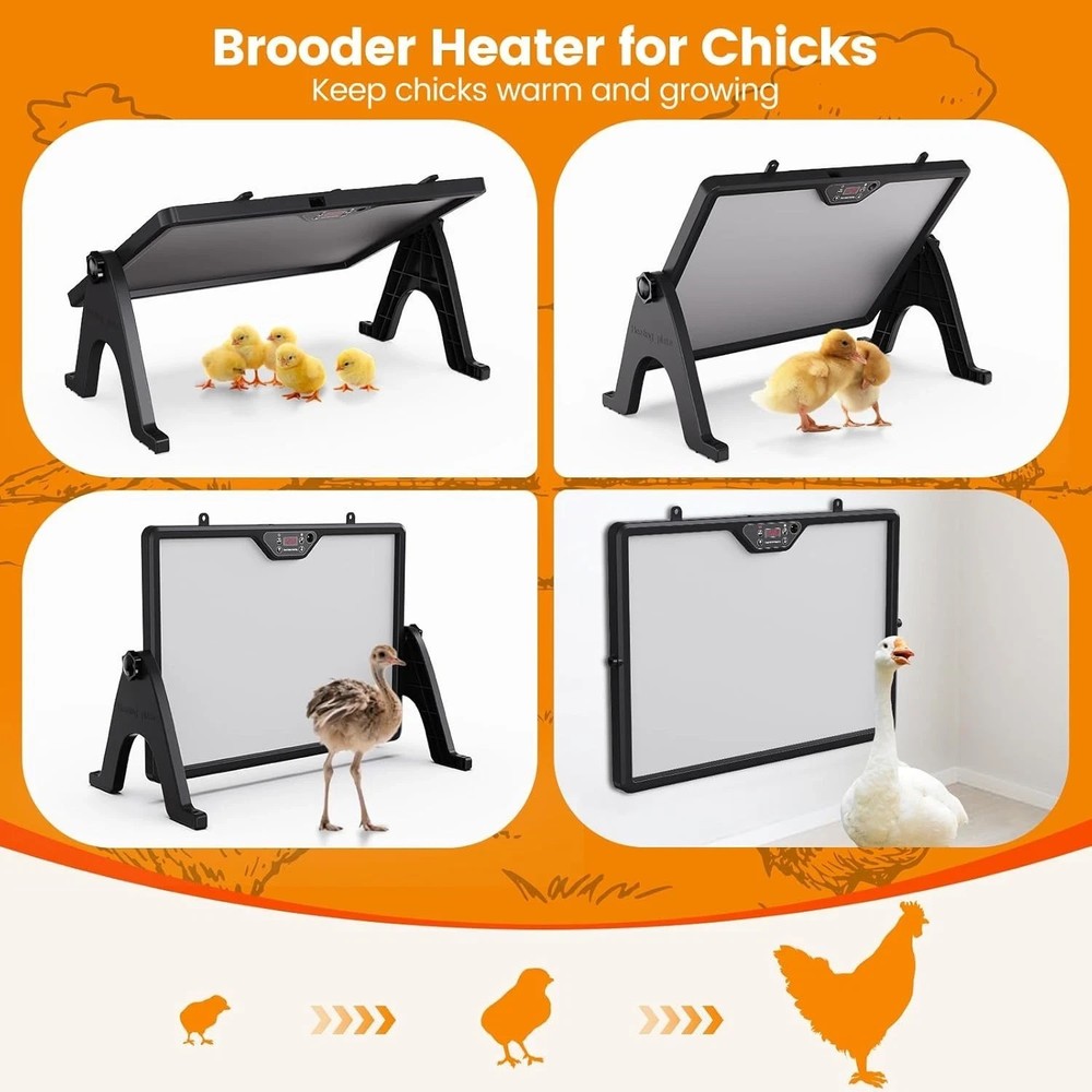 Chick Brooder Plate, 12"x16.5" Adjustable Double-Sided Heating Plate with LED