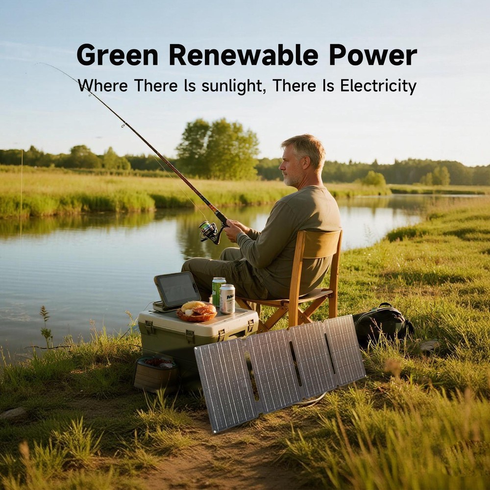 ALLPOWERS Portable Solar Panel 60W Foldable Solar Panel Charger for Camping Trip