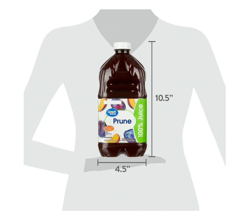 Great Value 100% Prune Juice, 64 fl oz (2 pack)