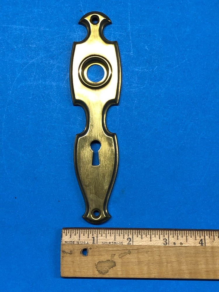 Solid Brass Doorknob Backplates MATCHING PAIR Restored (M7938)