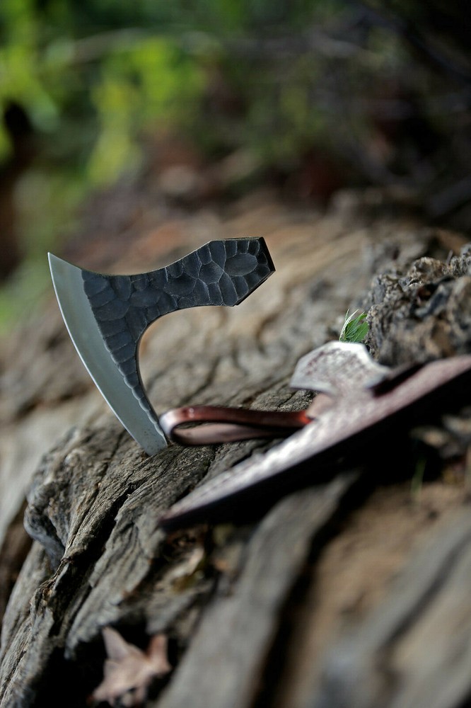 Hand Forged Black Head, Bearded Axe Head. Viking Axe Head, Throwing Axe Head