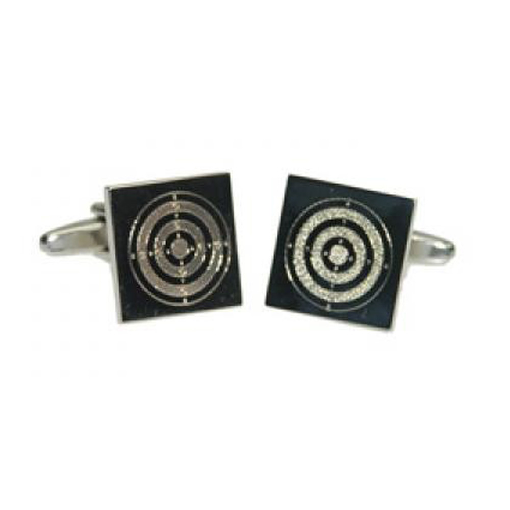 Engraved Shooting Target Cufflinks Presented in a Cufflink Box - X2BOE105