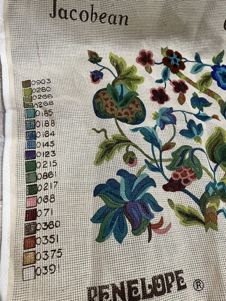 Vintage Penelope Jacobean Handpainted Canvas