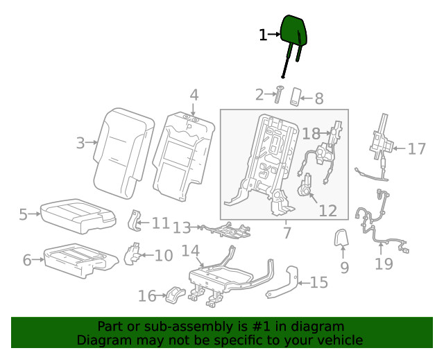 Genuine GM Headrest 84336571