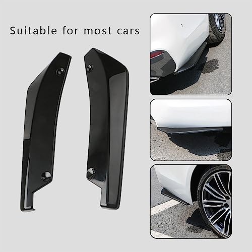 Jsorum 2Pcs Rear Bumper Canard Splitter Protector, Universal Bumper Lip Black
