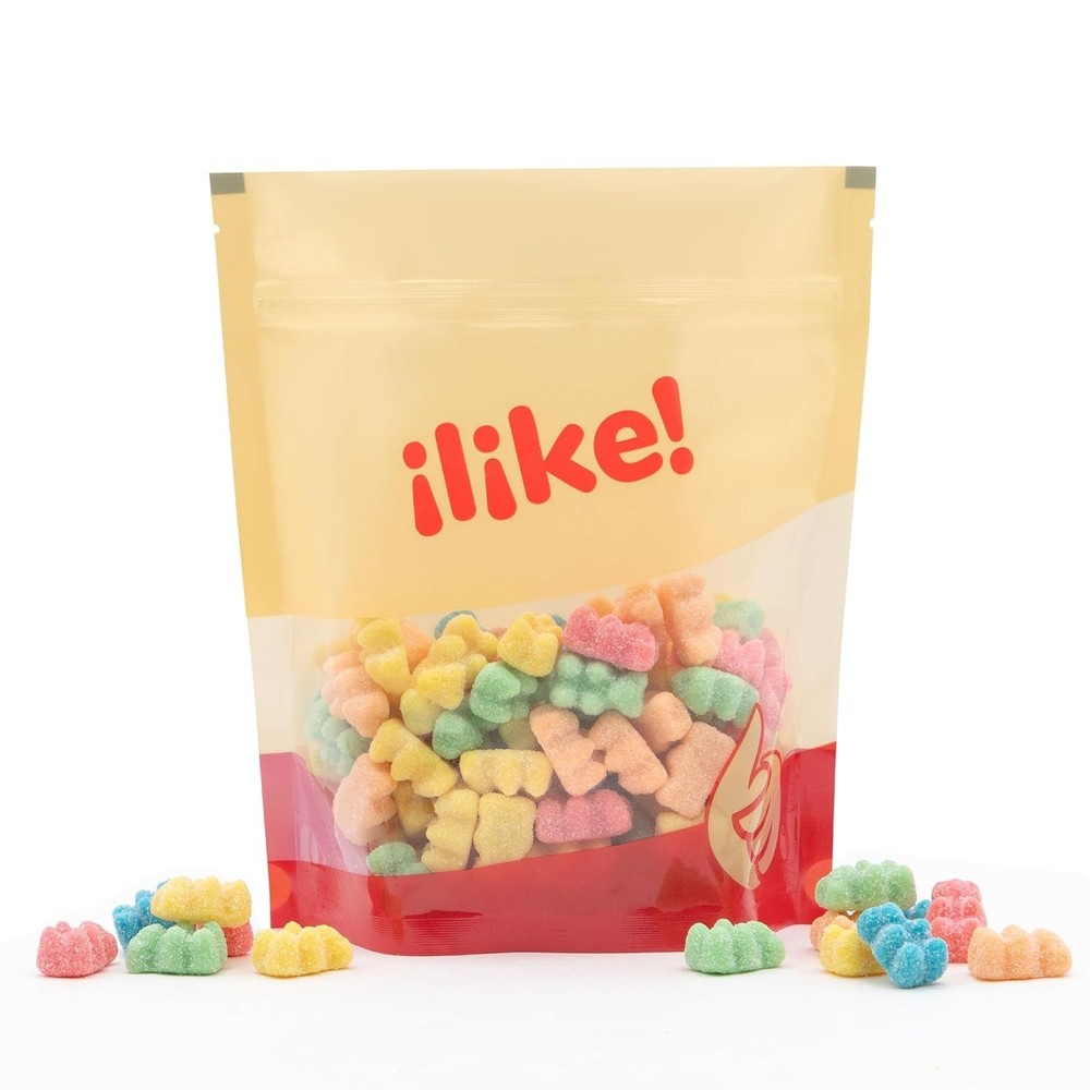 Neon Sour Gummi Bears Candy | 1 Pound Bag