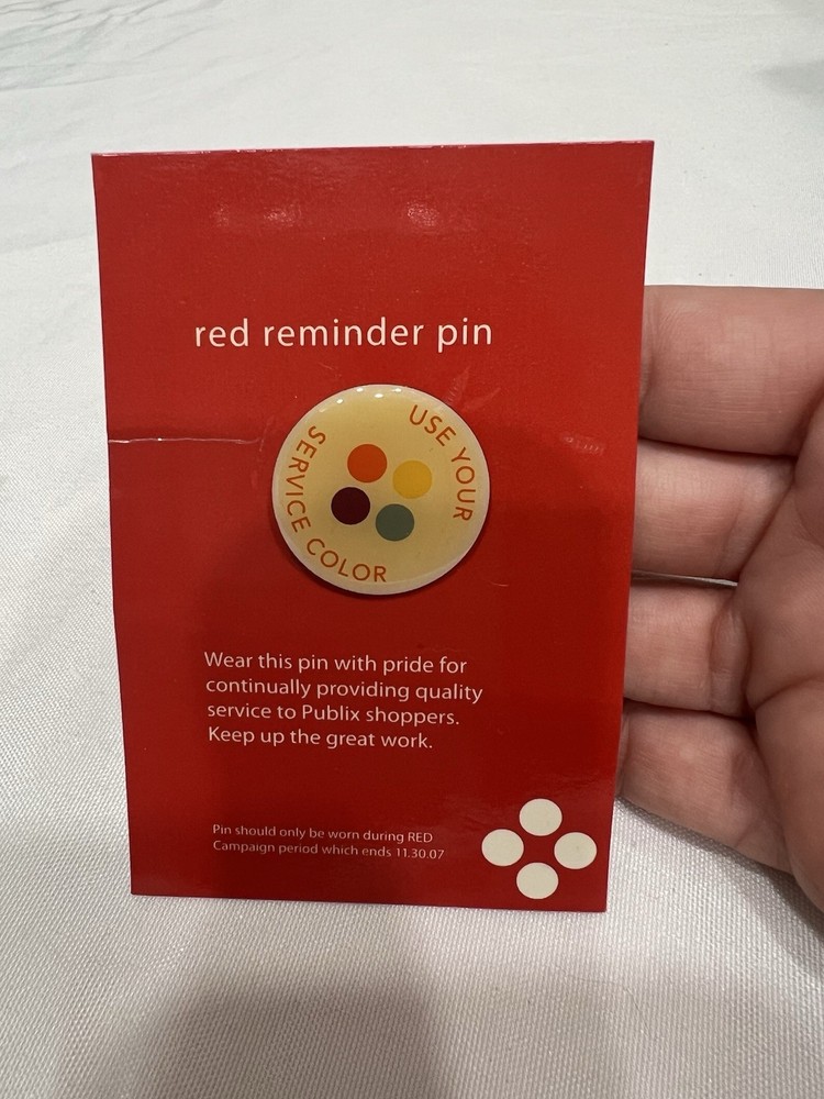 Publix pin Think Red pin COLLECTION SELL DOWN