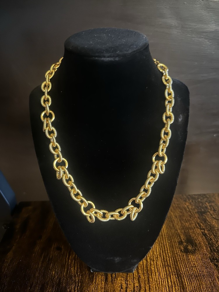 🔥 Vintage Monet Gold Plated Rope Chain Necklace 18” Heavy Statement Link 68.5g
