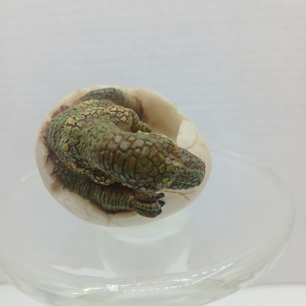 Vintage T-Rex Hatching Stone Resin Egg 2.5" Tall