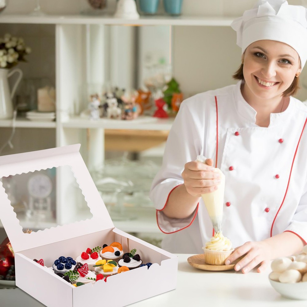 6pcs Cupcake Boxes Hold 12 Count Cupcake Containers With Window Food Grade Cupca
