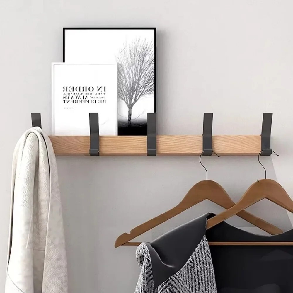 Nordic Wall Mounted Coat Rack with 5 Movable Hooks