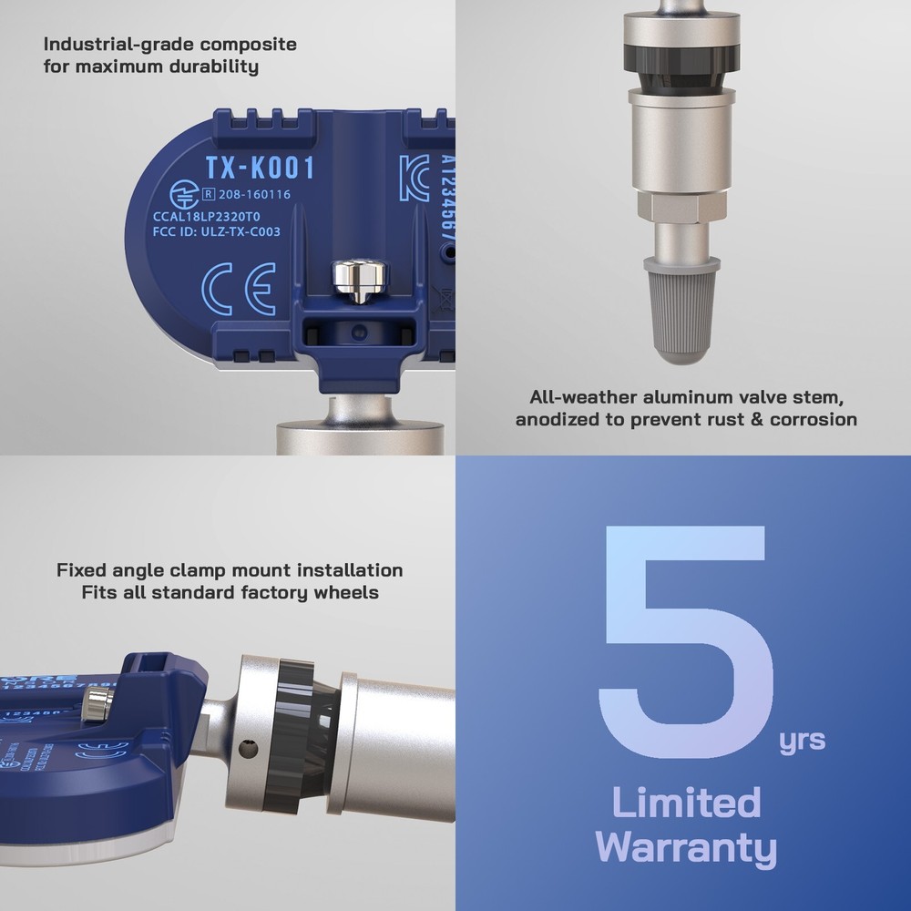 315 + 433 MHz Universal Blank TPMS Tire Pressure Sensor Programmable | 10 Pack