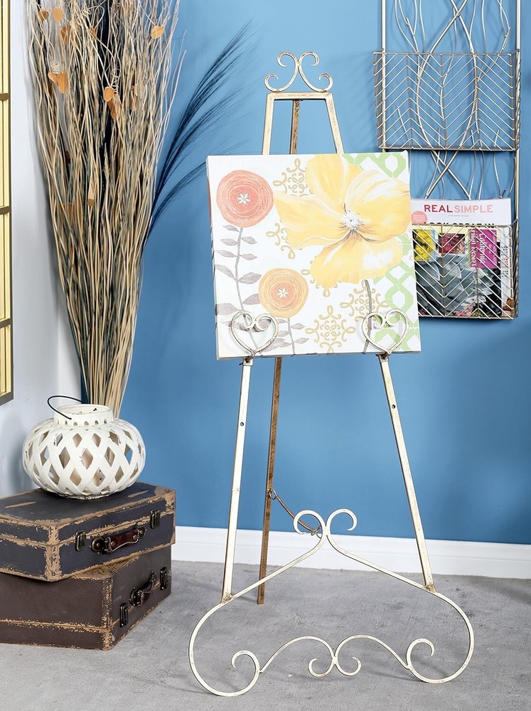 Metal Scroll Large Free Standing Adjustable Display Stand Easel with Chain Su...