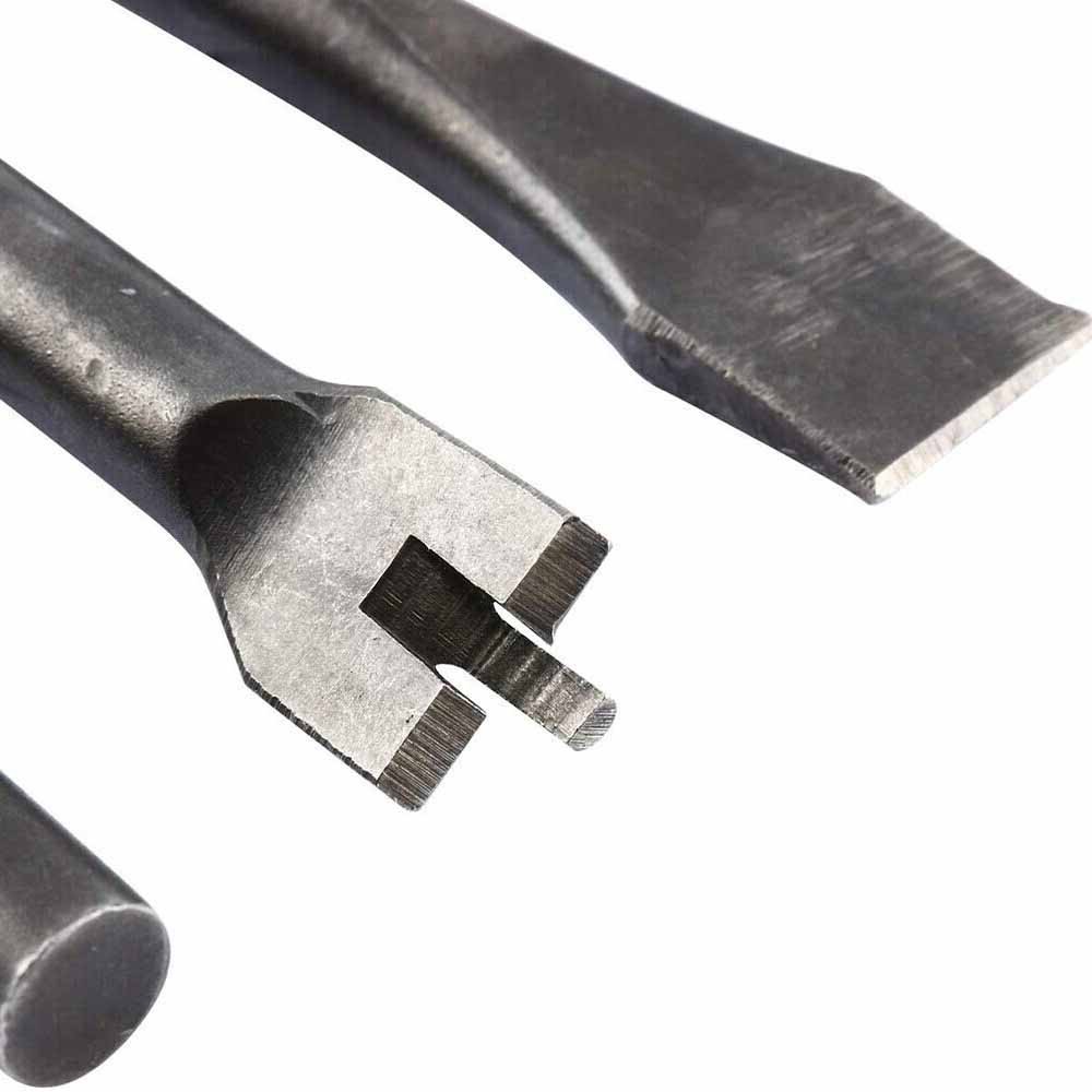 9Pcs Pneumatic Air Hammer Punch Chipping Bits Tool Chisel 0.39In Shank Tool Set