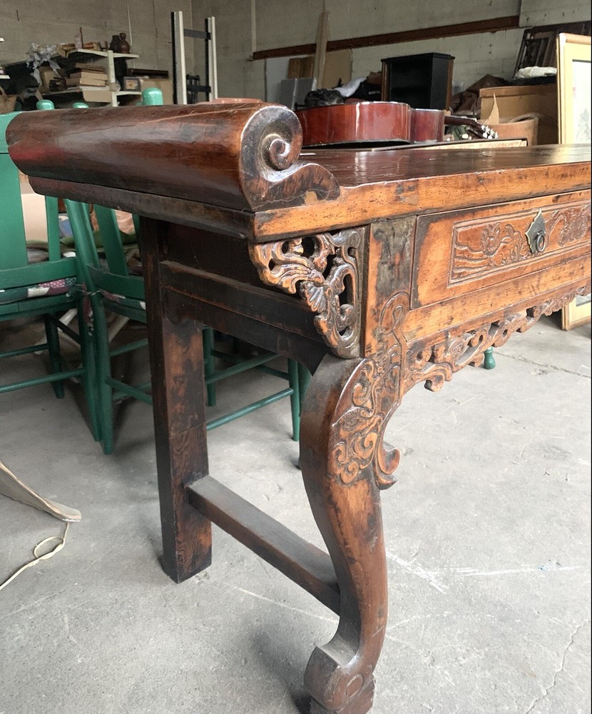 Large Antique Chinese Buffet Table