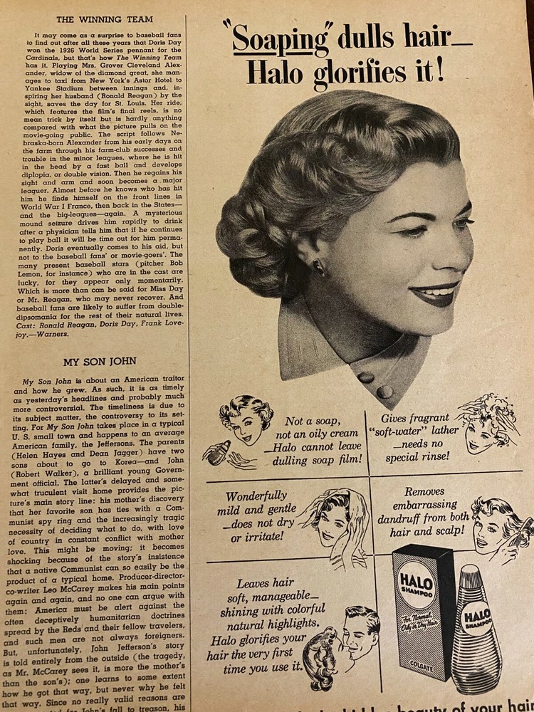 Halo Shampoo, Vintage Print Ad