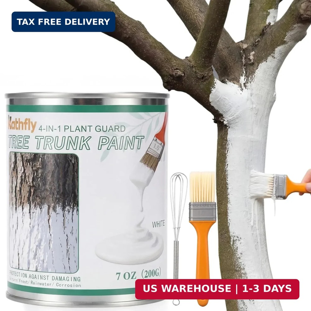 Kathfly Tree Paint Kit Tree Whitewash Trees Trunk Protection with Tinplate Conta