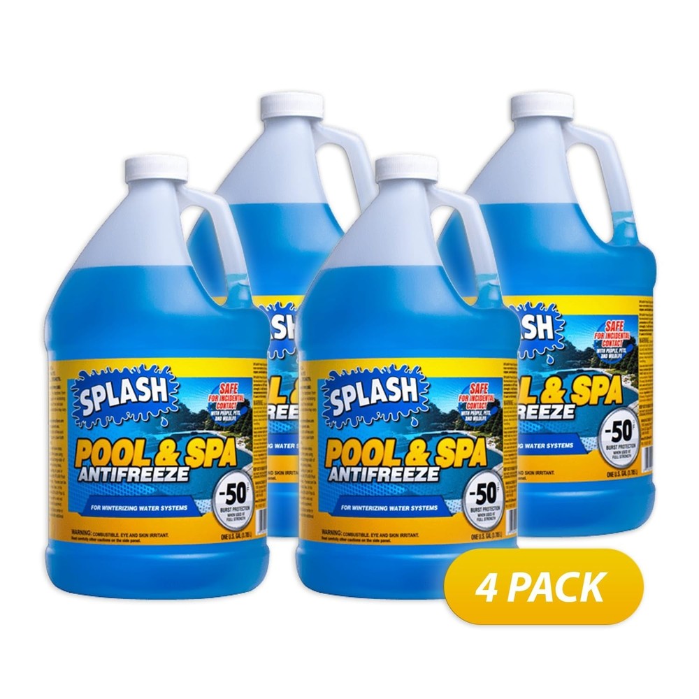 Splash Pool & Spa Antifreeze Bundle with Strips & Winterizing Plug 4 Pack