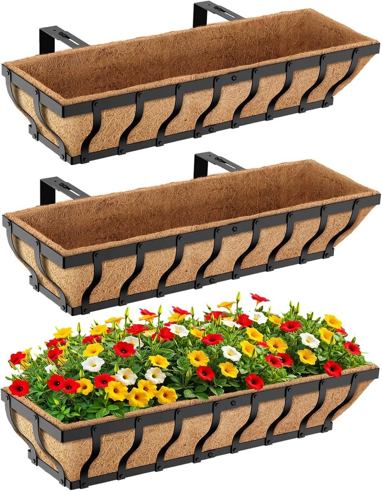 Railing Planter Boxes Heavy Duty Window Box Planters Adjustable Balcony Planters