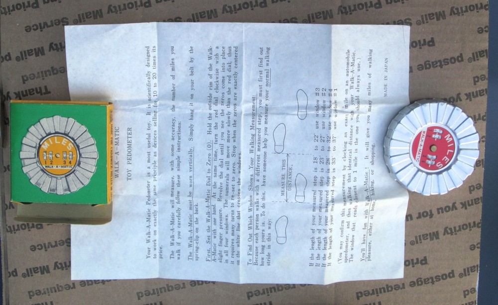 Walk-A-Matic Pedometer With Box & Paperwork - Made in Japan
