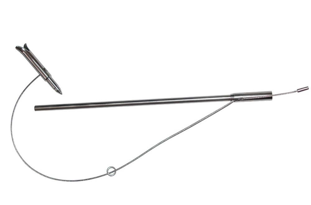 Slip Tip for Pole Spear 6mm Threading 13" with steel cable