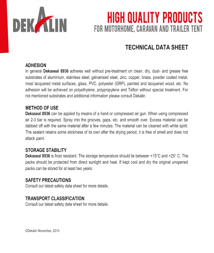 DEKALIN Dekaseal 8936 2 Pack 310ml Plastic-Elastic Black Sealant / Adhesive