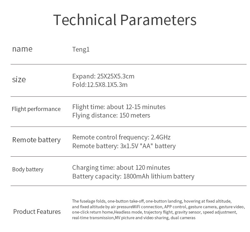 Dual Battery Black Drone – 4-Way Obstacle Avoidance RC Quadcopter