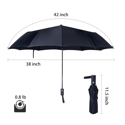 Travel Essentials Umbrella Windproof Compact Collapsible Light, Green