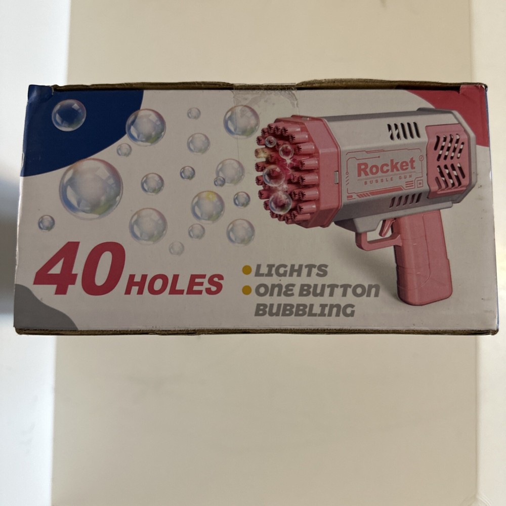 Rocket Mini 40-hole Space Bubble Blower Electric Bubble Blowing - 2 Items - New