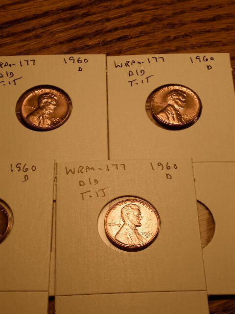 1960-D WRPM#177 D/D Tilted Ch/Gem BU/Uncirculated Red Lincoln Cent Error