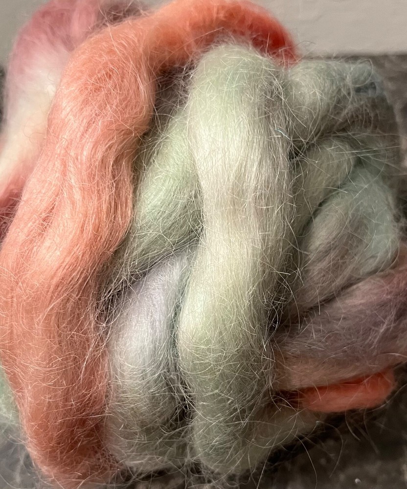 Hand Carded Spinning Bat Mohair