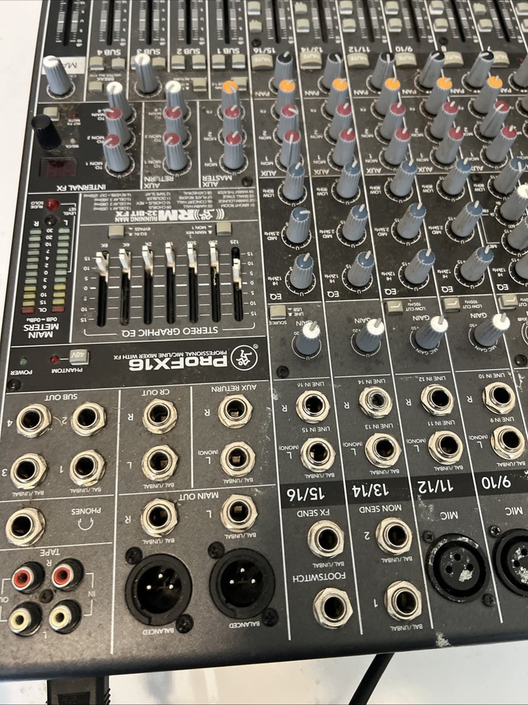 Mackie ProFX16 16-Line Mixer Effects Processor Powers On Tested & Works Great