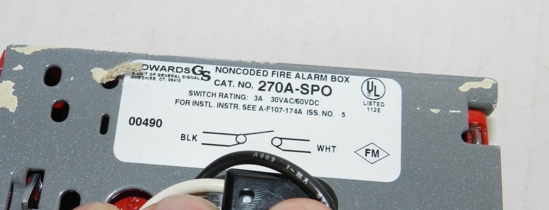 3 Edwards 270A-SPO Non Coded Fire Alarm Pull Stations
