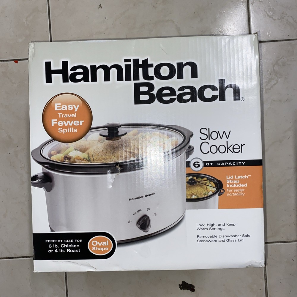 Hamilton Beach 6 Quart Slow Cooker Portable Silver