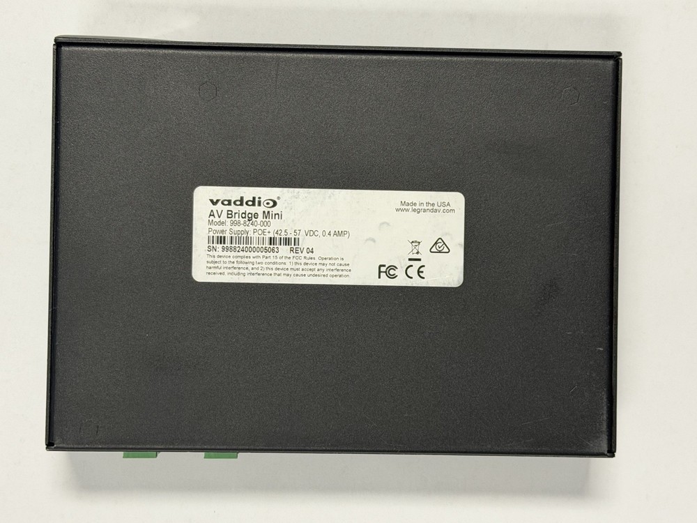 Vaddio 998-8240-000 AV Bridge Mini HD Audio Video Encoder