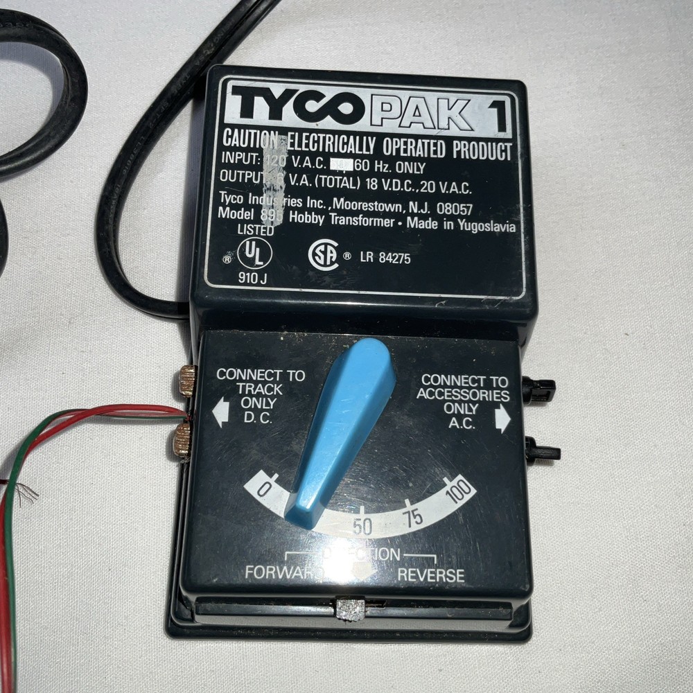 Tyco Pak 1 895 AC/DC HO Scale Model Train Hobby Transformer READ