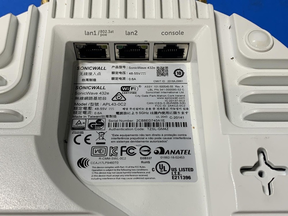 SonicWall SonicWave 432e Wireless Access Point APL43-0C2