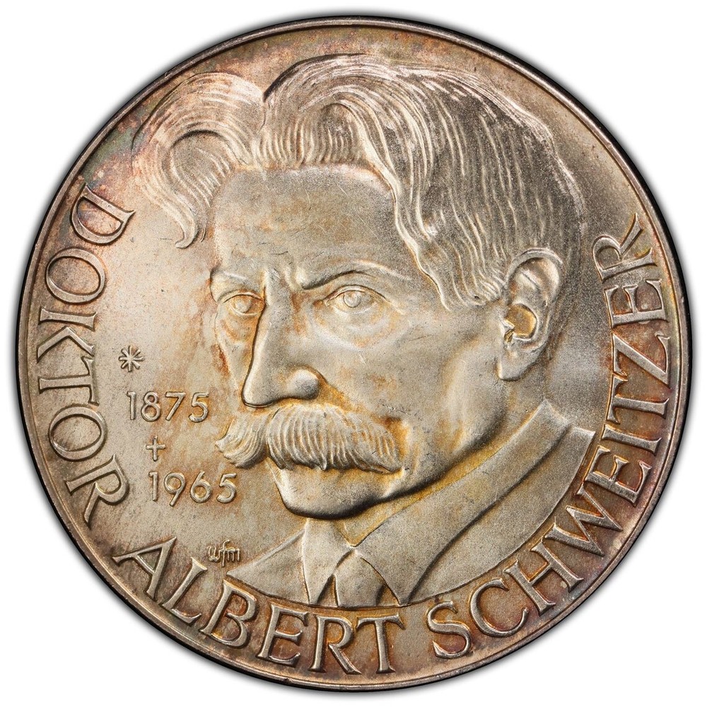 1965 Germany Silver Medal Albert Schweitzer - PCGS MS 65