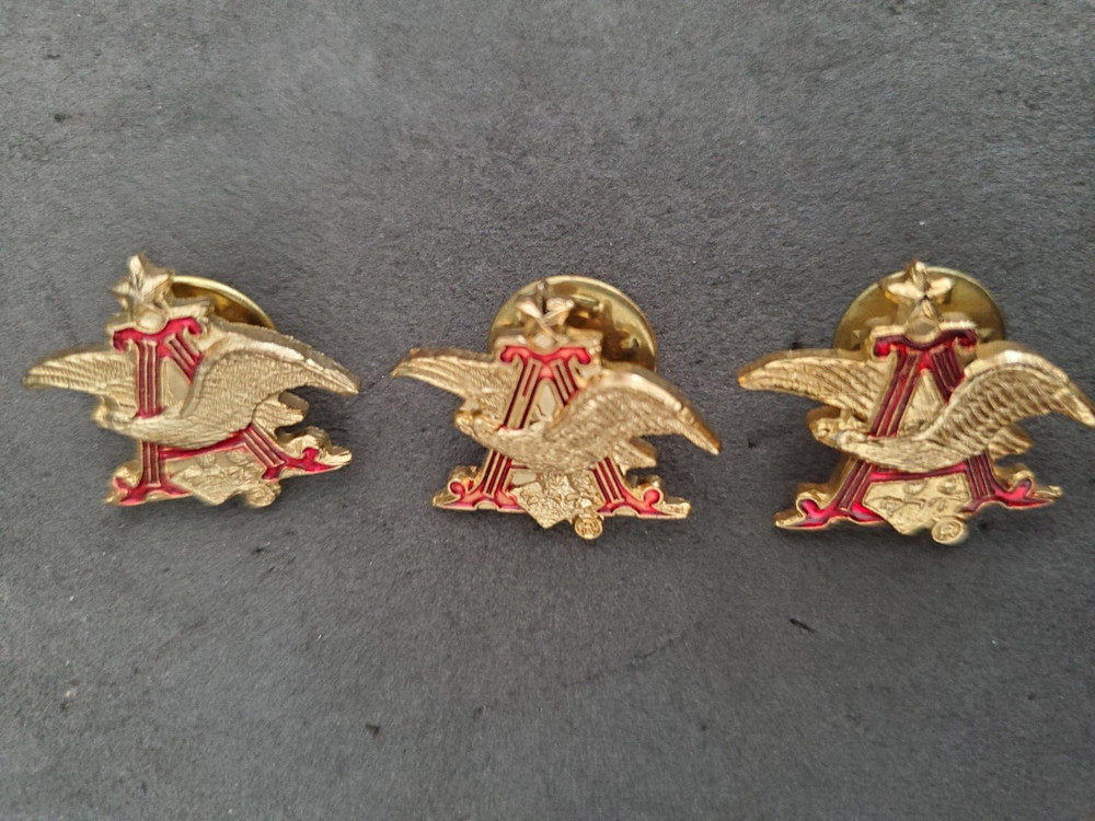 Lot (3) Anheuser Busch "Mini A" Pinbacks