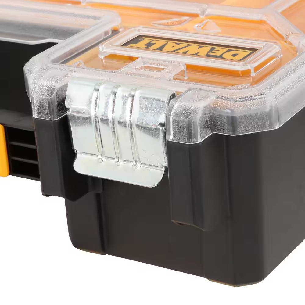 deep 10-compartment small parts hardware organizer box tool transparent lid