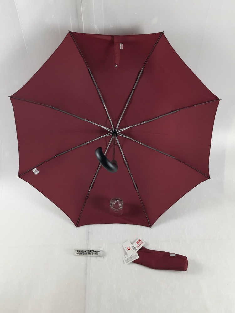 Unisex Mini Umbrella - Automatic - 8 Sticks - Bordeaux - 25311 - Rainbow